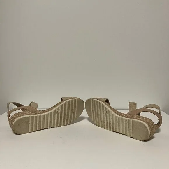 Lucky Brand Thimba Natural Sandals, Size 8, Women's Shoes, Ankle Wrap Espadrille - Picture 8 of 12